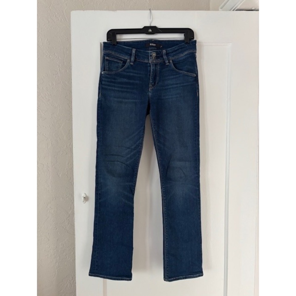 Hudson Los Angeles Beth Baby‎ Boot Dark Wash Flap Pocket Jeans WM176DWF Size 27